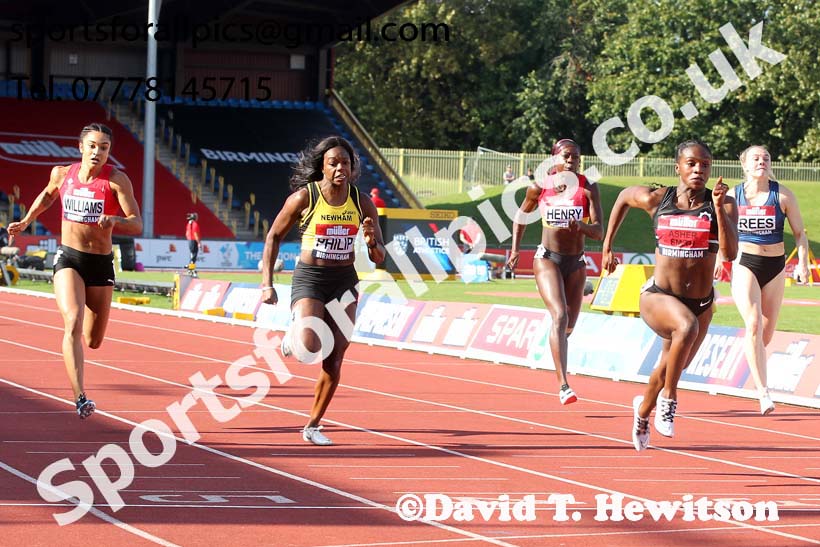 Womens 100 metres, 2019 Muller British Championships, Alexander Stadium, Birmingham. Photo: David T. Hewitson/Sports for All Pics